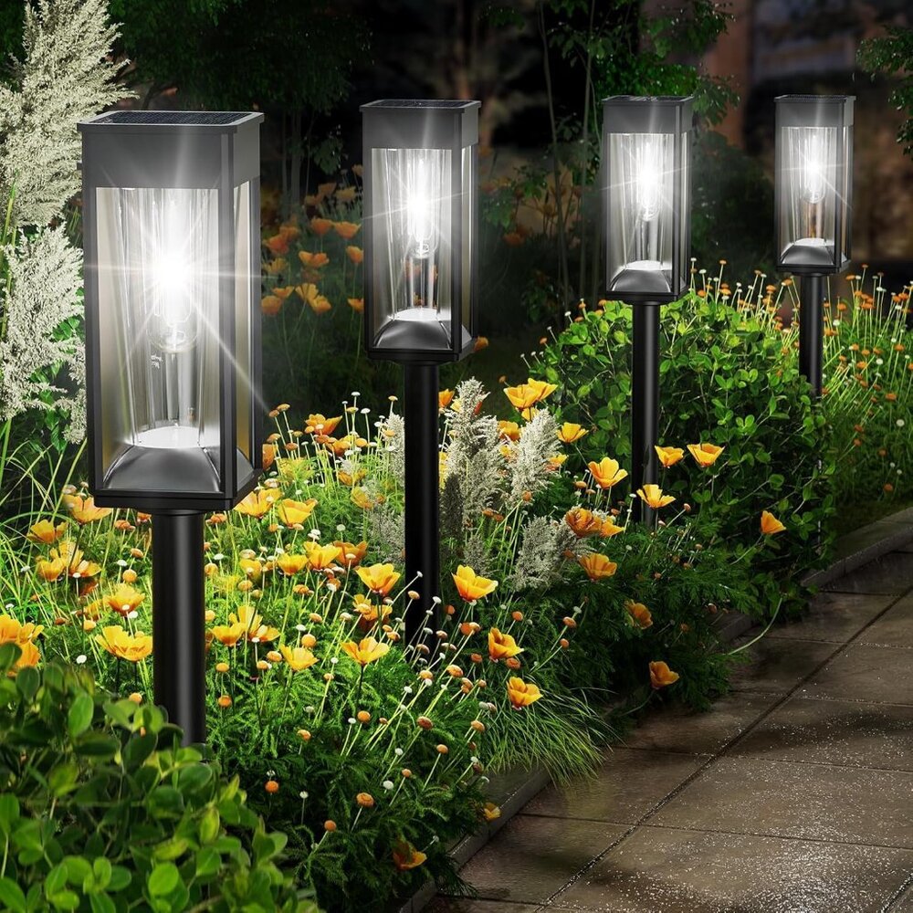Solar Pathway , 8 Pack 2-Color Adjustable Bright Solar Outdoor Waterproof, Auto